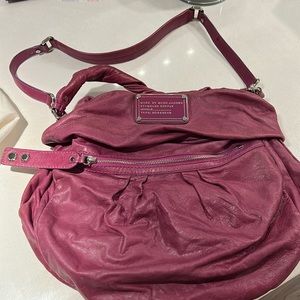 Leather purple bag